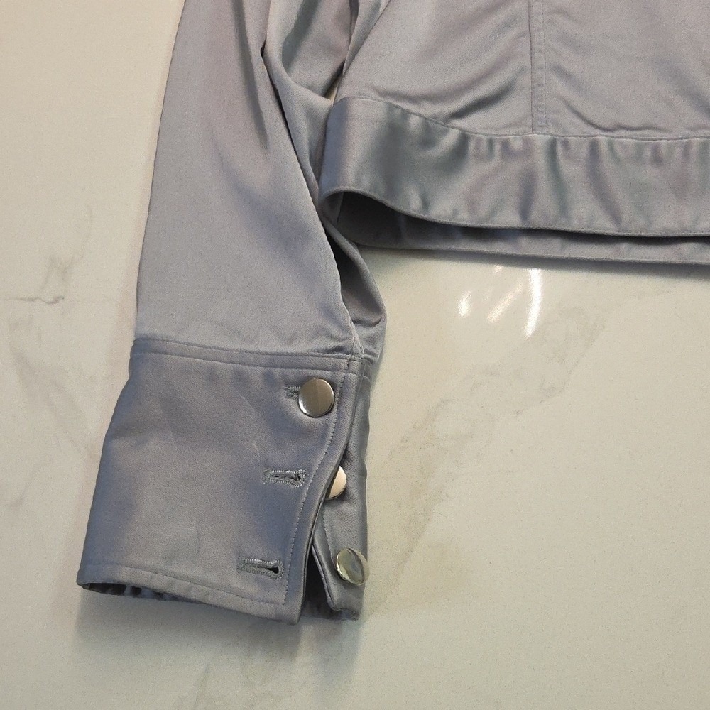 Donna Degnan Silver-Gray Collarless Snap Jacket - Picture 8 of 10